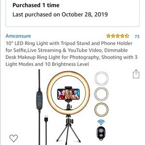 10” Ring light with stand